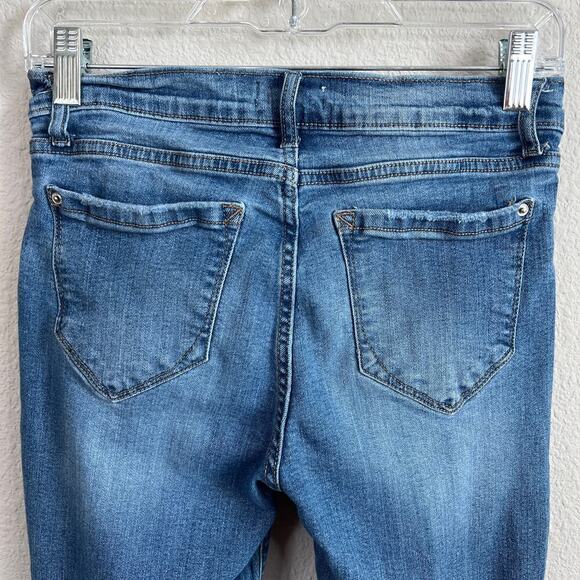 Kensie The Effortless Skinny Crop Jeans Women's 27 Mid Rise Distressed Stretch - Picture 4 of 5